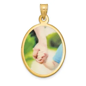 Sterling Silver/Gold-plated Large Oval Picture Jewelry Pendant