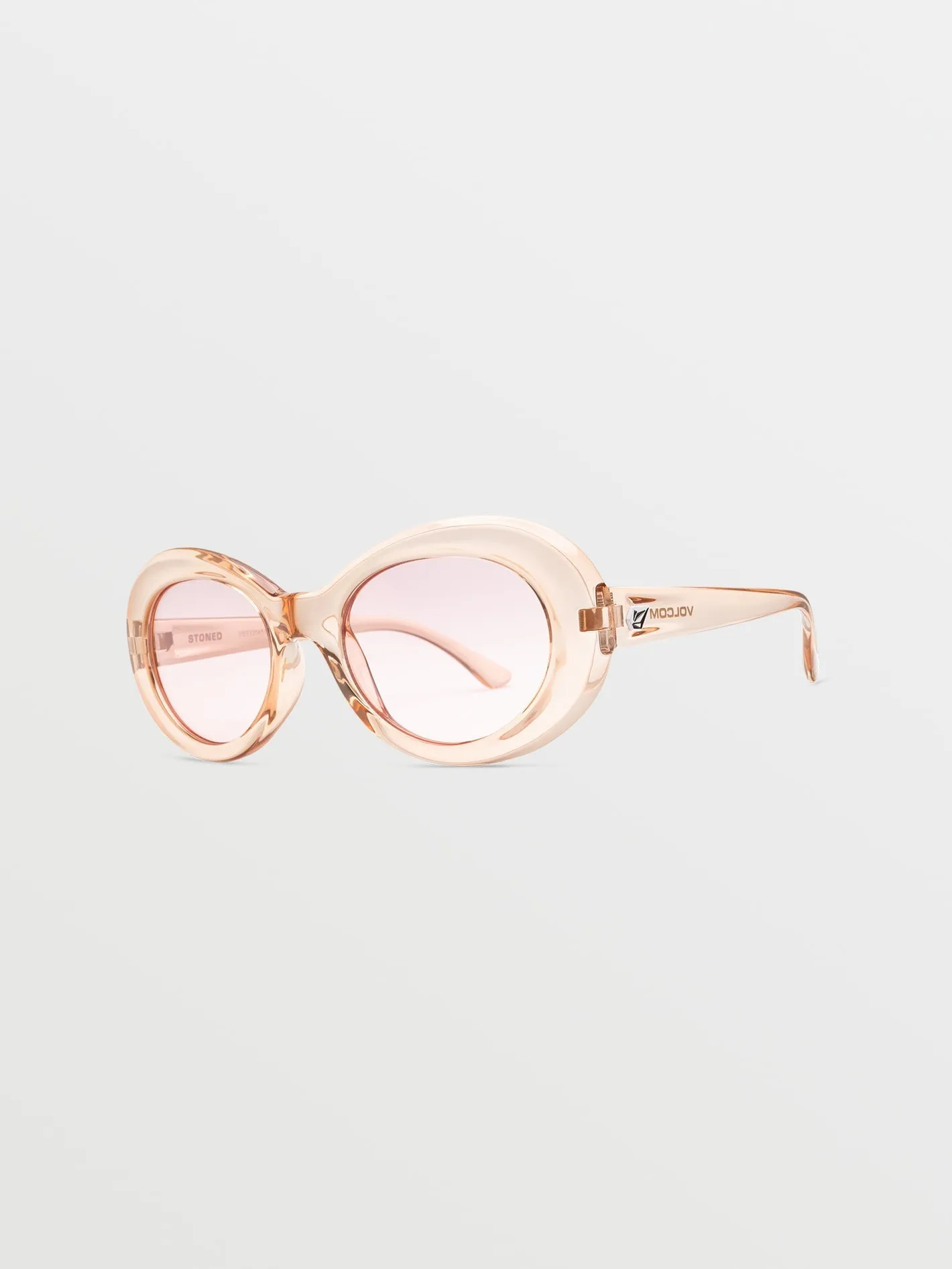 Stoned Gloss Quail Feather Sunglasses (Pink Lens) - FEATHER GREY