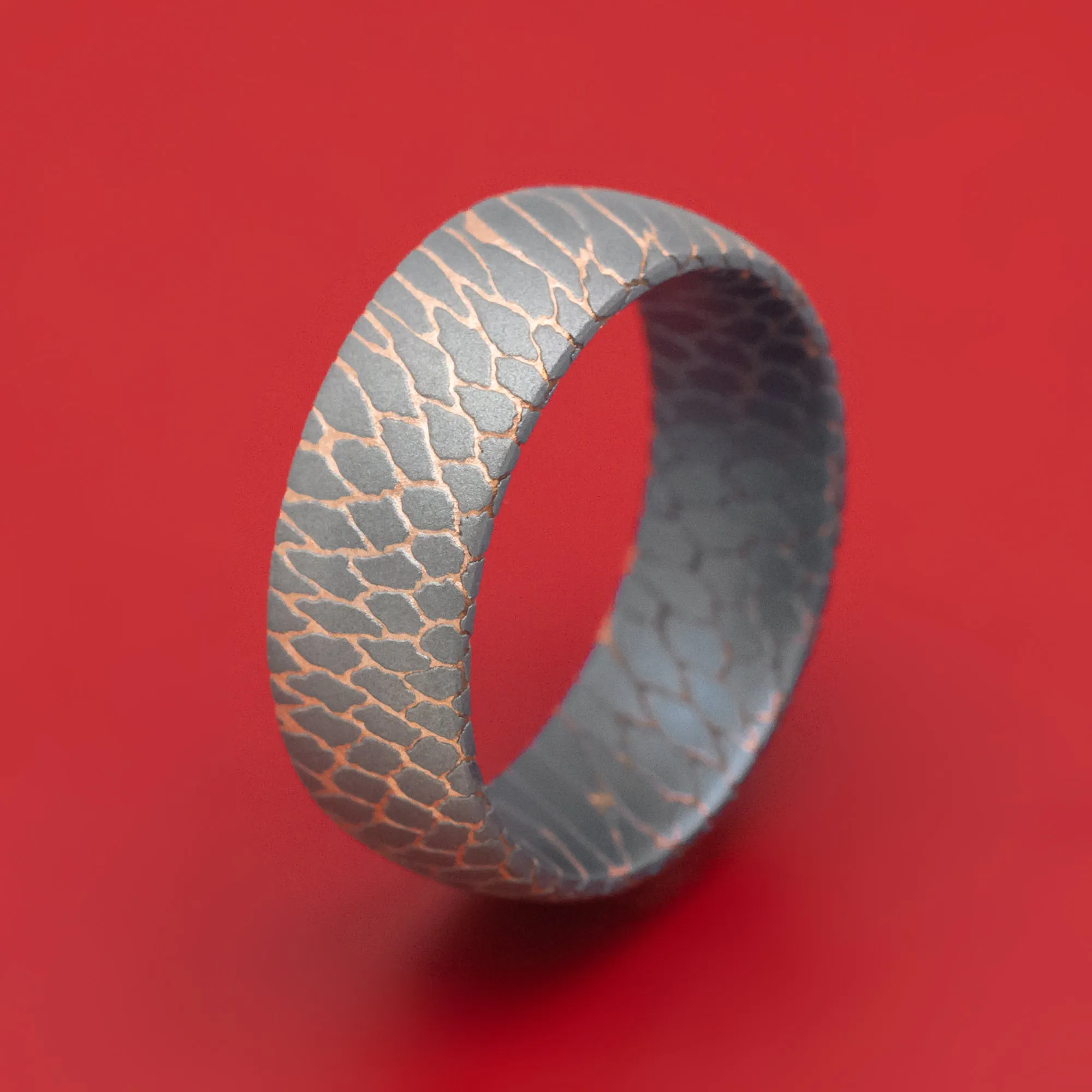 Superconductor Men's Ring Custom Made Titanium-Niobium And Copper Band