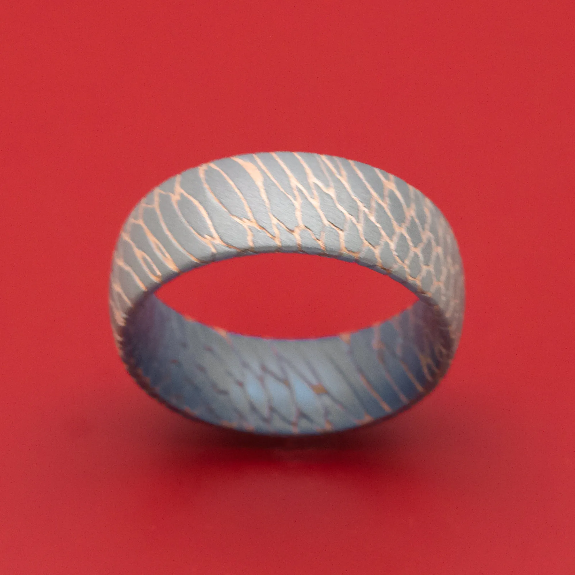 Superconductor Men's Ring Custom Made Titanium-Niobium And Copper Band
