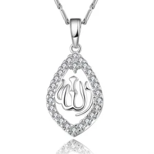 The new Islamic Allah Zircon jewelry pendant necklace for ladies / men's  gold colour jewelry hollow Muslim