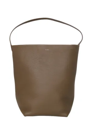 The Row Dark Olive Leather Large N/S Park Tote