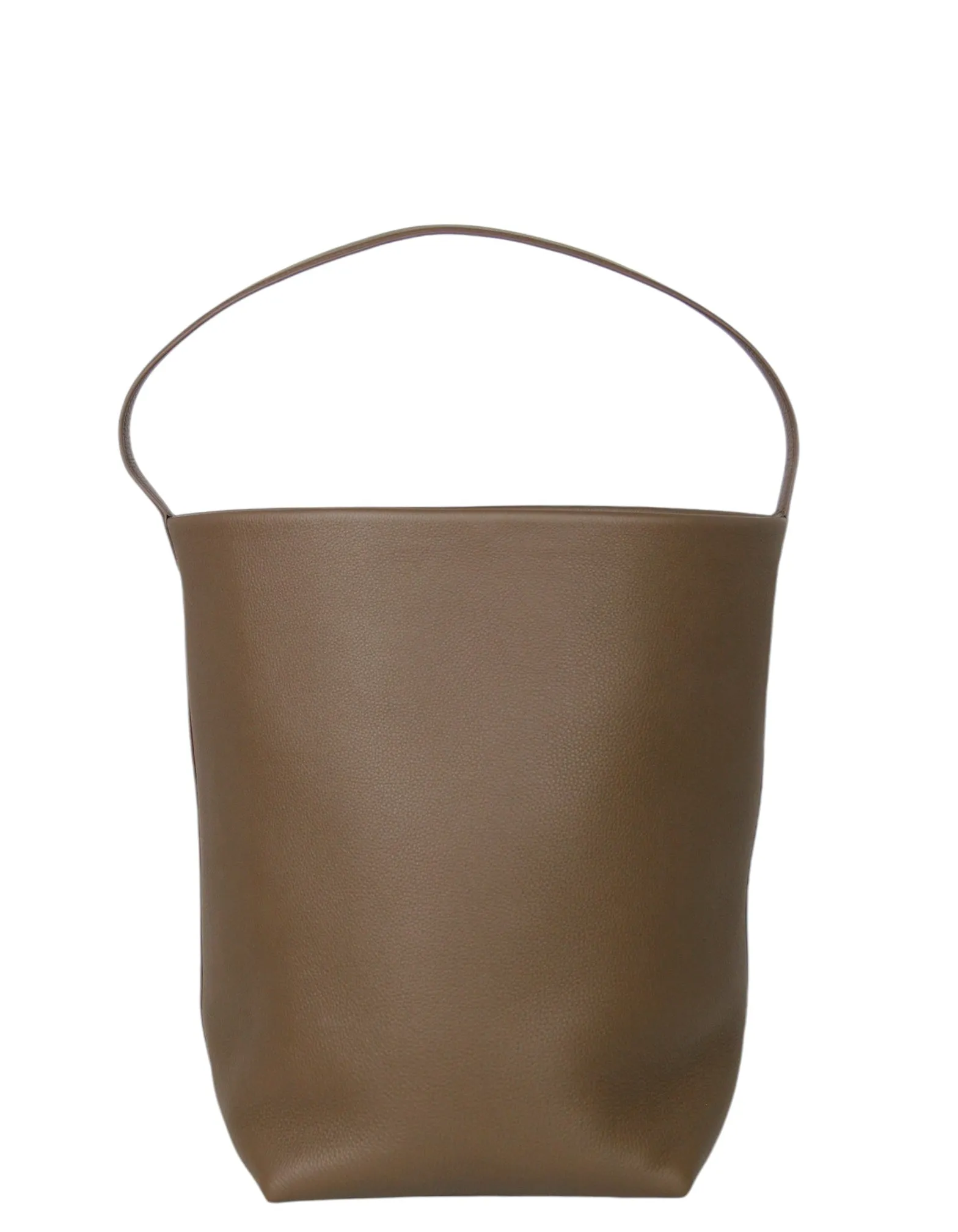 The Row Dark Olive Leather Large N/S Park Tote