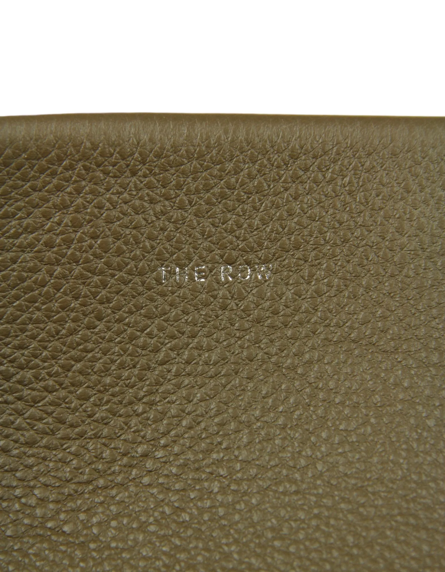 The Row Dark Olive Leather Large N/S Park Tote