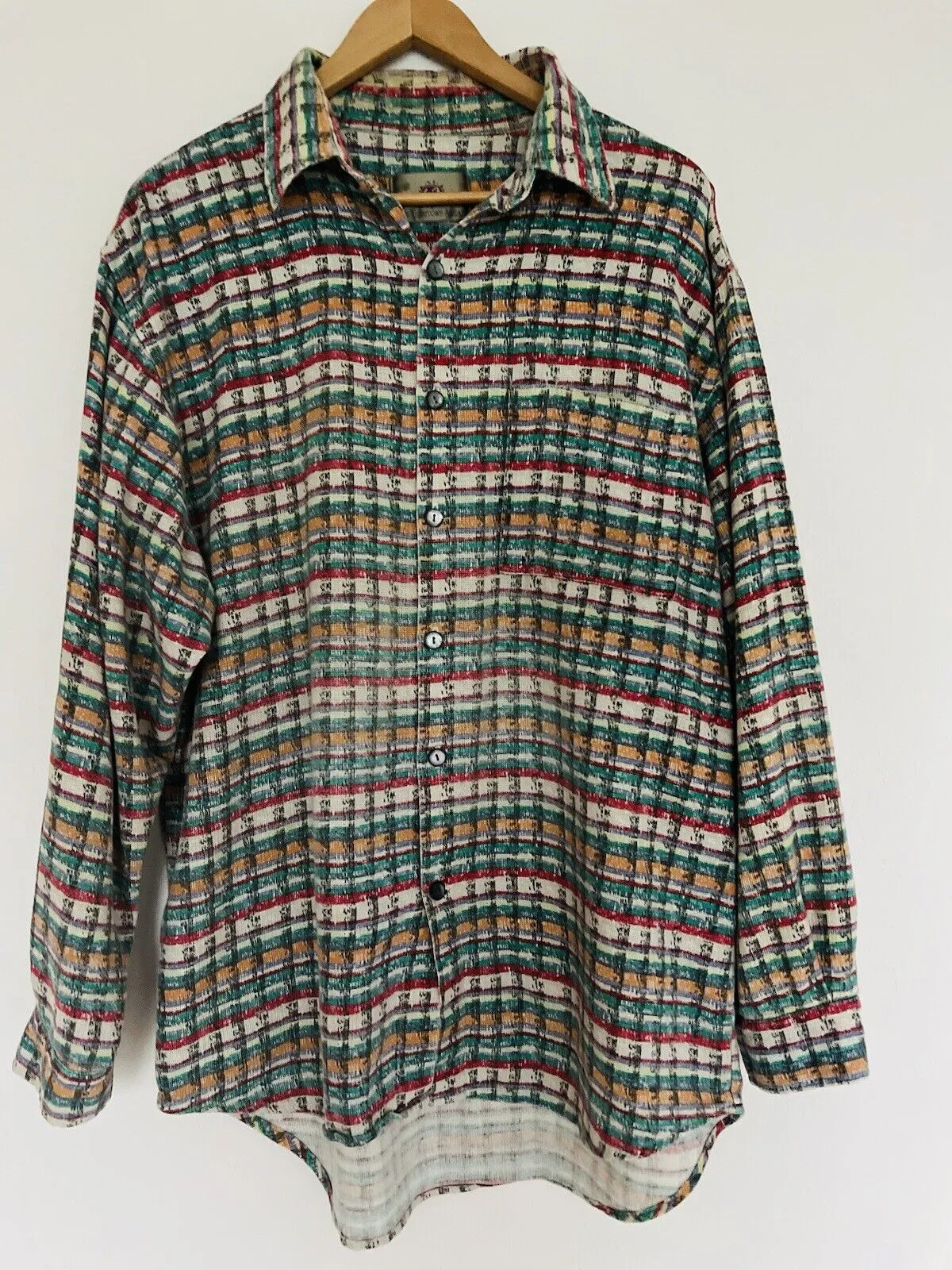 The Territory Ahead VTG Men Knit Shirt Sz XL Long Sleeve Button Down Cotton