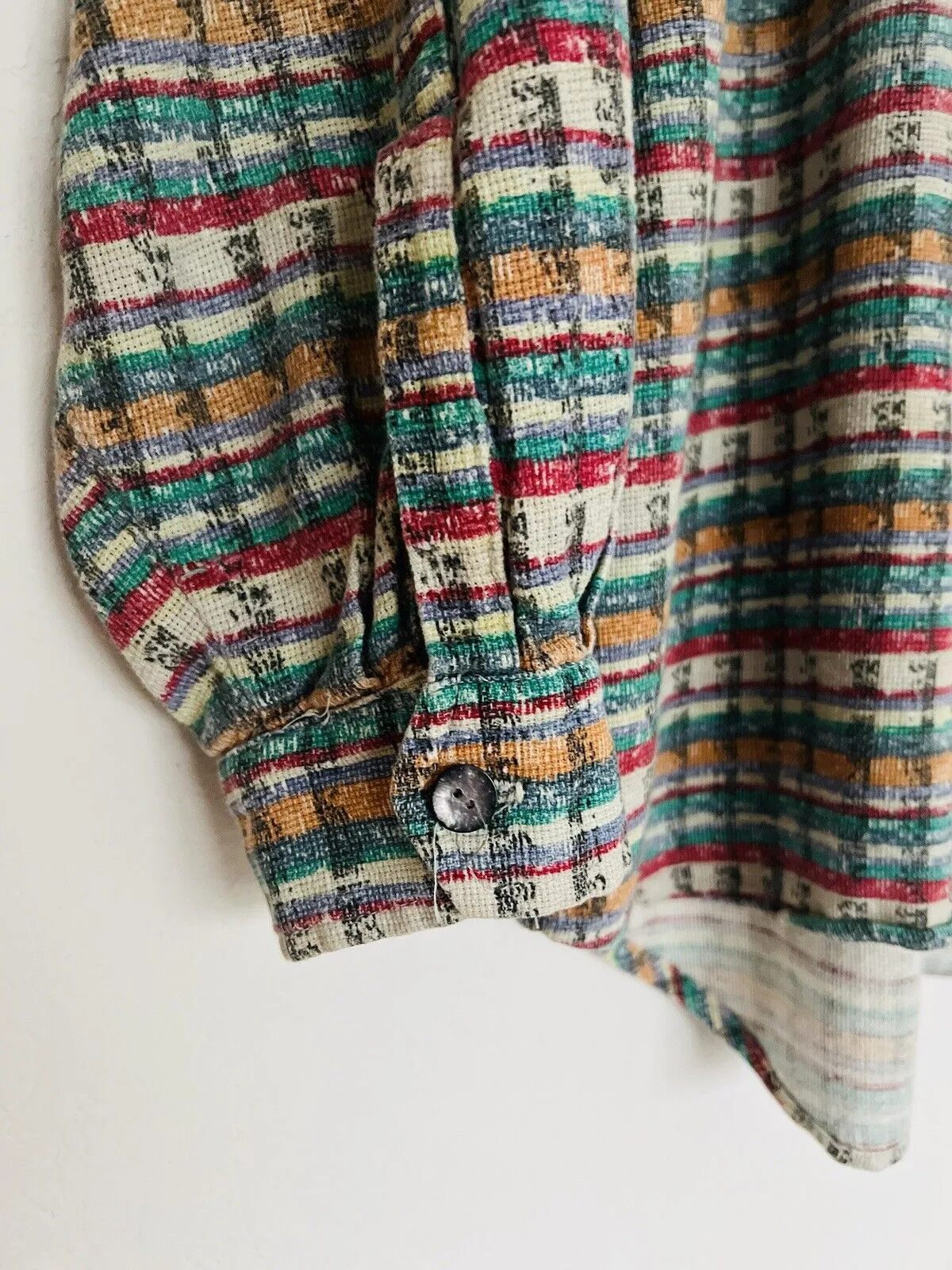 The Territory Ahead VTG Men Knit Shirt Sz XL Long Sleeve Button Down Cotton