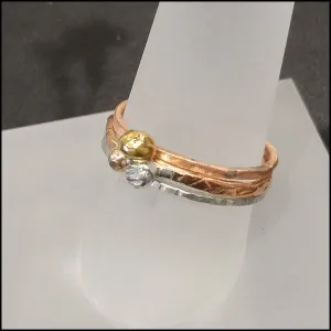 Three Stack 18k Gold Ring