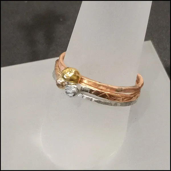 Three Stack 18k Gold Ring