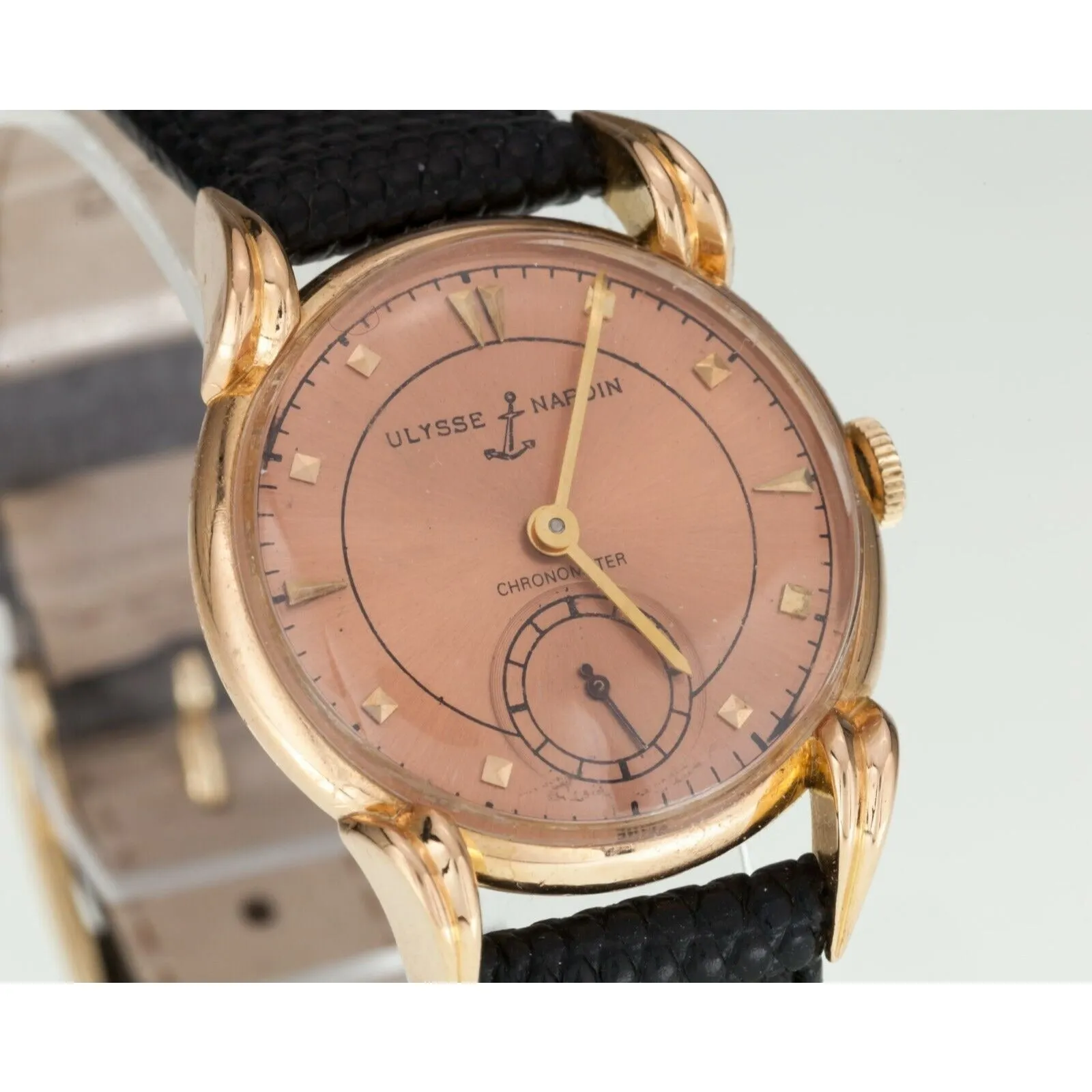 Ulysses Nardin 18k Rose Gold Chronometer Manual Wind Watch w/ Leather Band