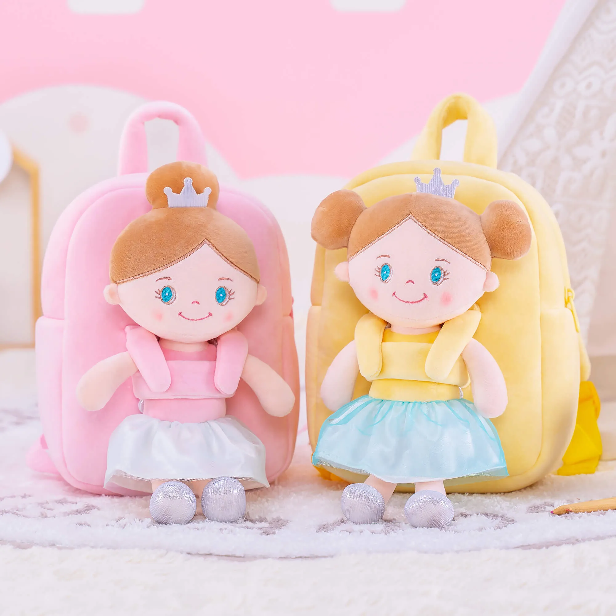 (US Only) Gloveleya 9-inch Angel Girl Doll Backpack Yellow