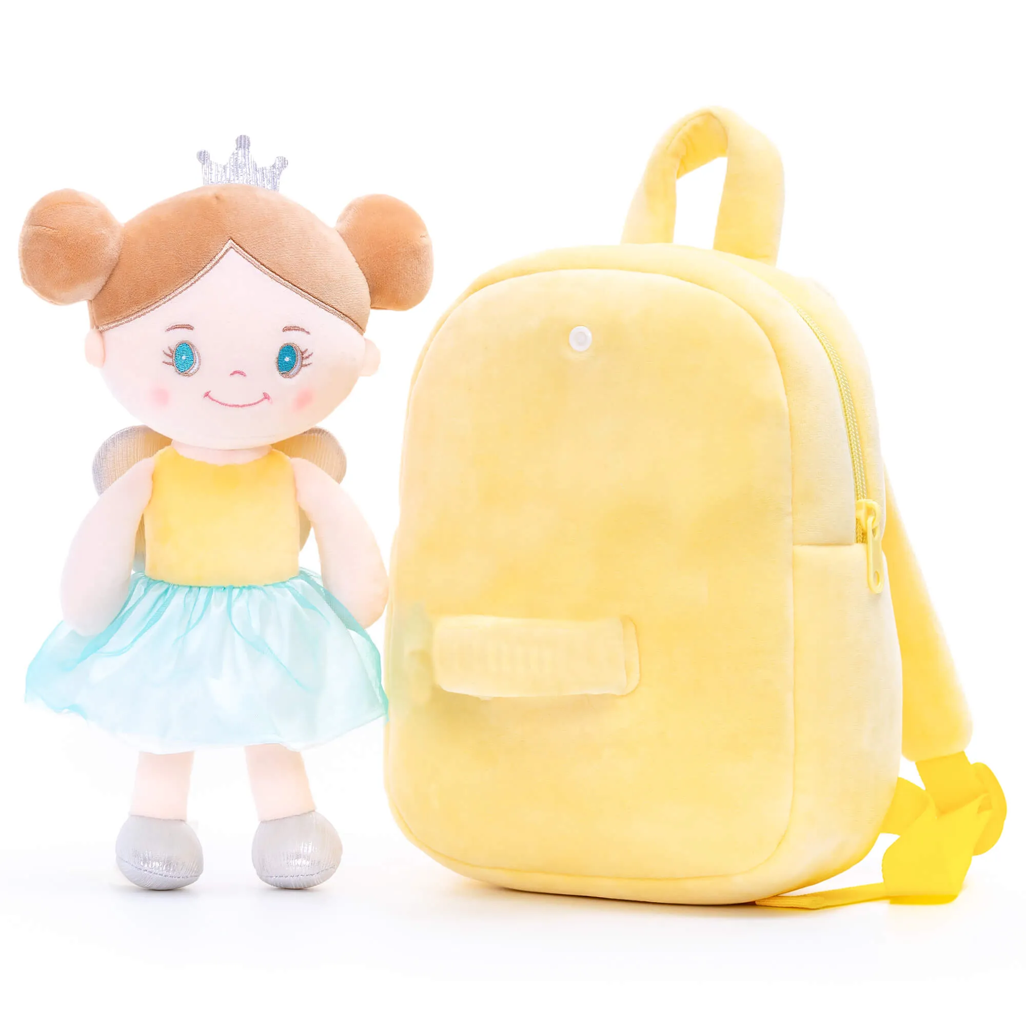 (US Only) Gloveleya 9-inch Angel Girl Doll Backpack Yellow