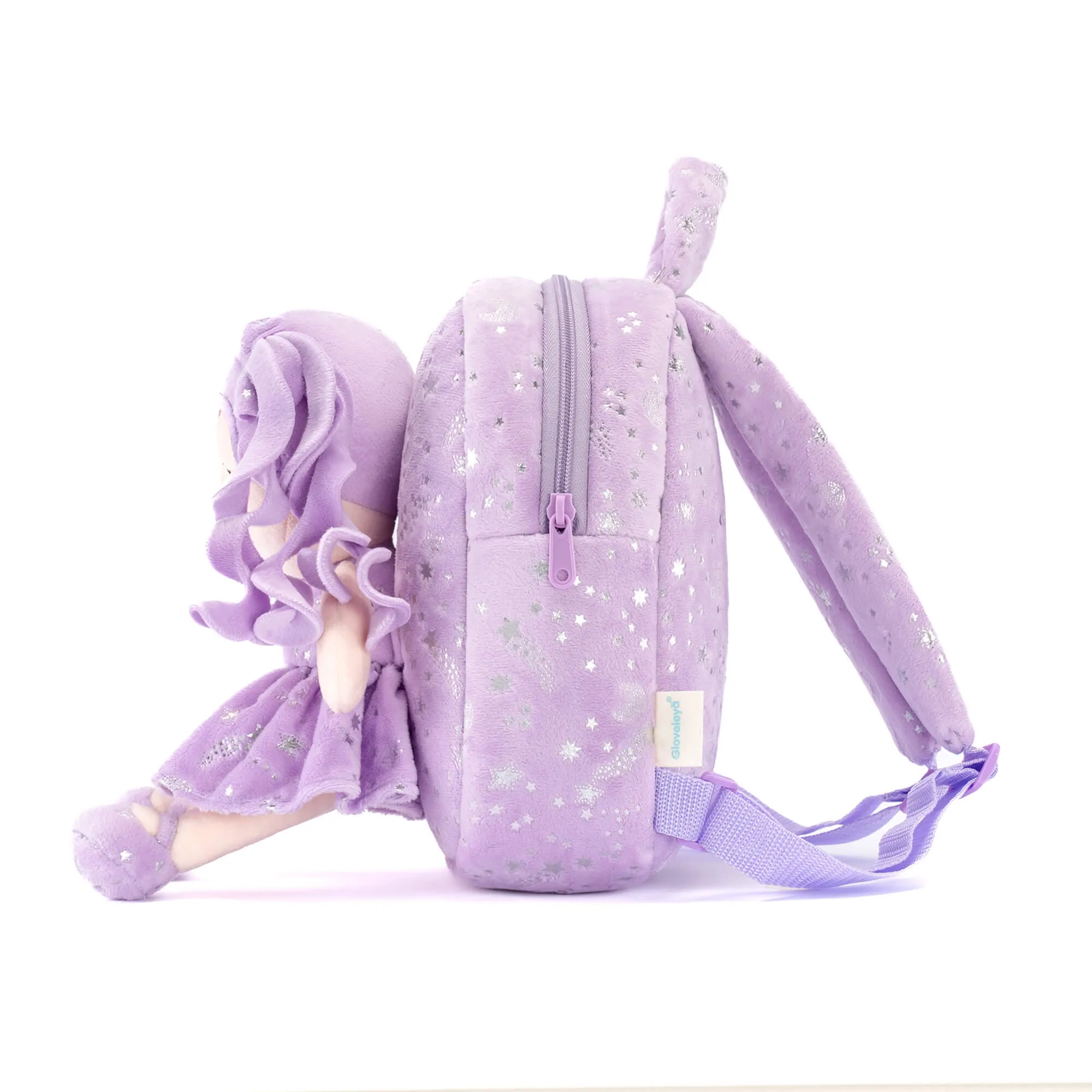 (US Only) Gloveleya 9-inch Starry Sky Girl Backpack Purple
