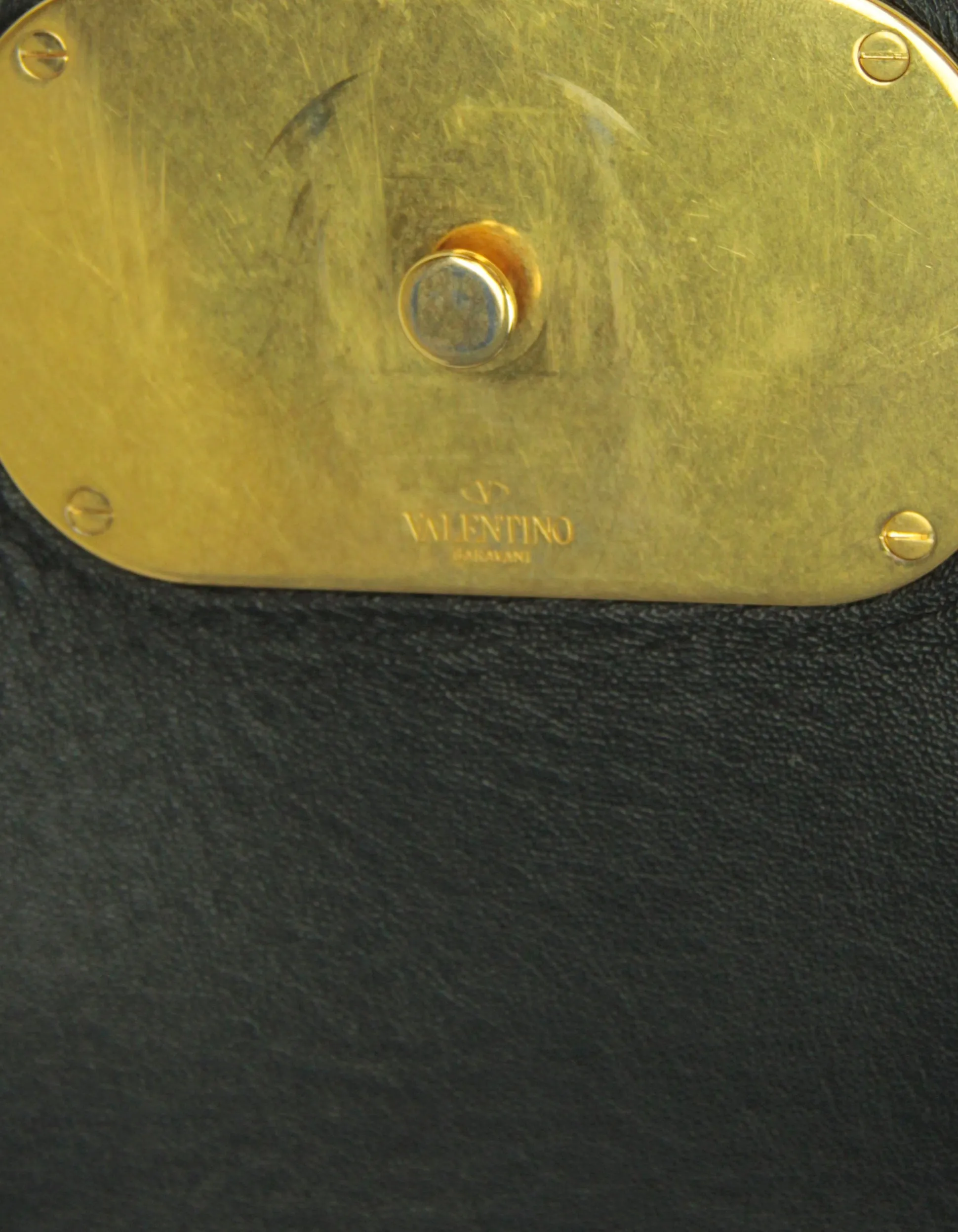 Valentino Black/ Red Smooth Calfskin Medium Vring Shoulder Bag