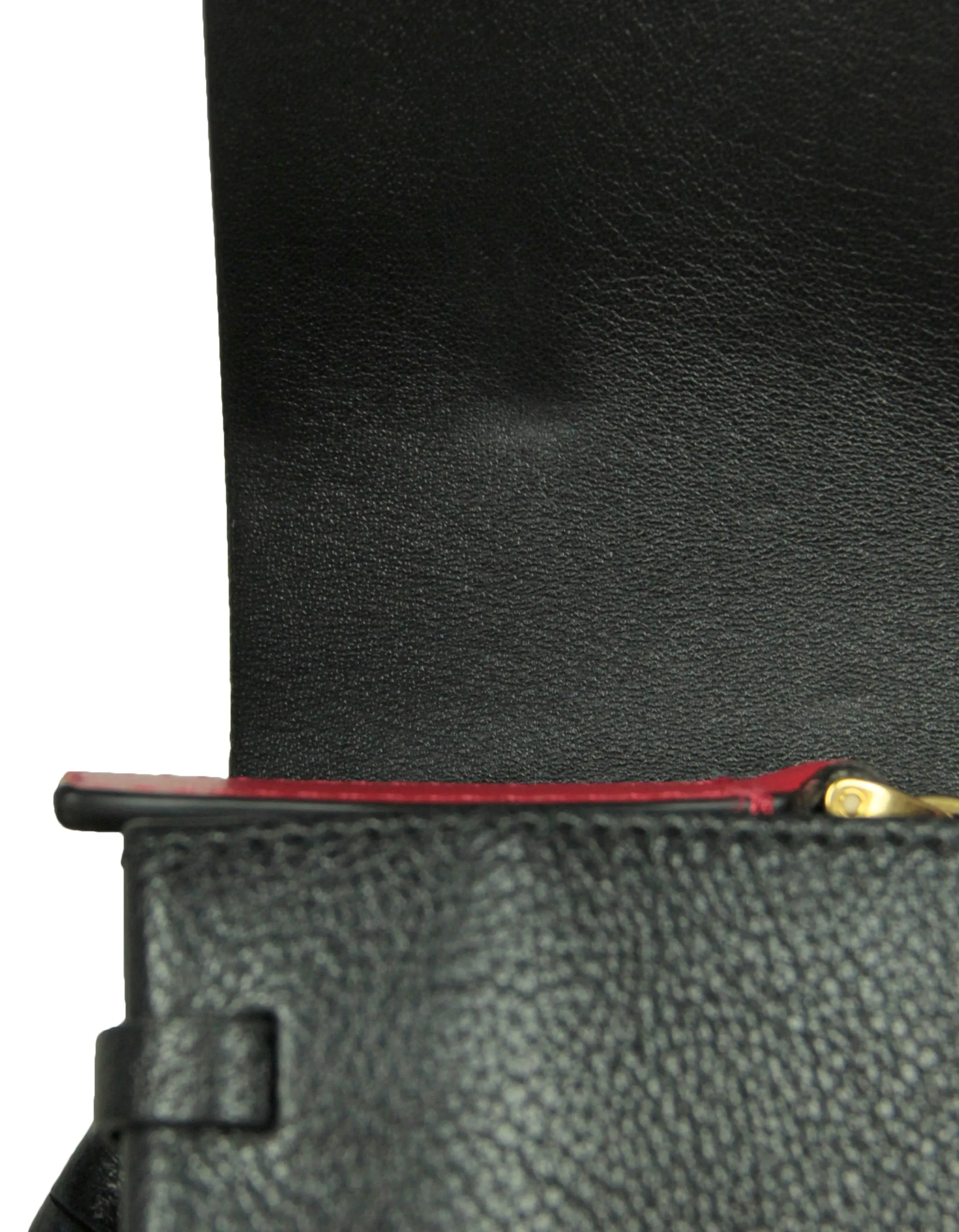 Valentino Black/ Red Smooth Calfskin Medium Vring Shoulder Bag