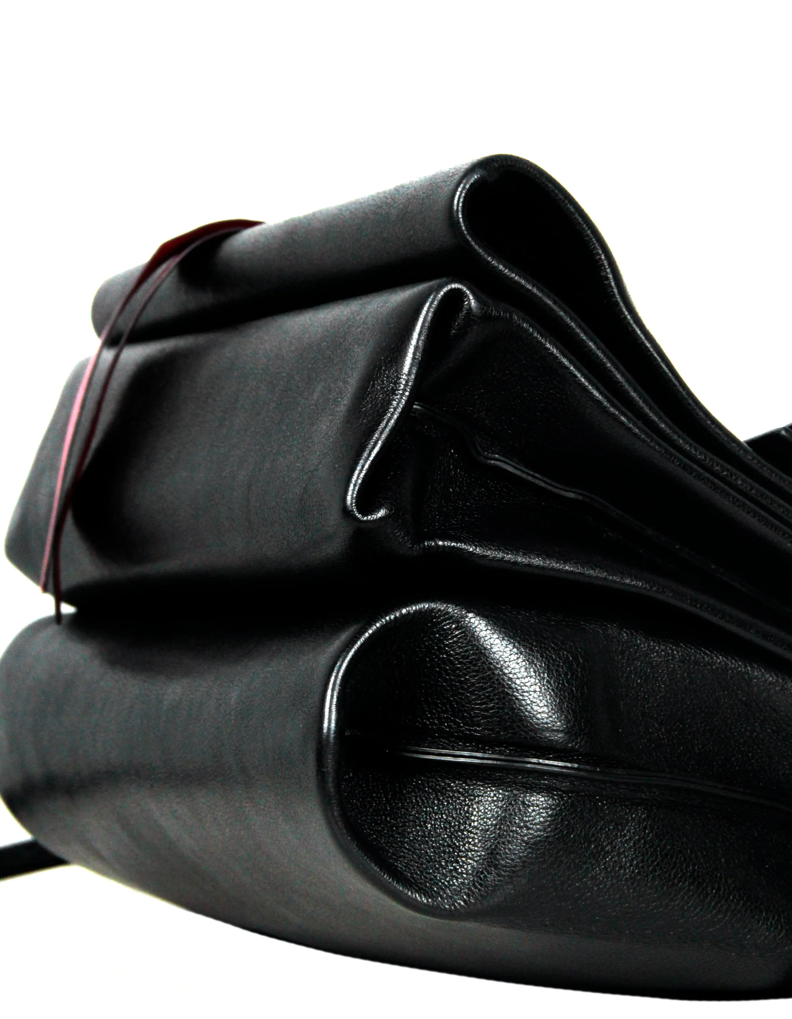 Valentino Black/ Red Smooth Calfskin Medium Vring Shoulder Bag