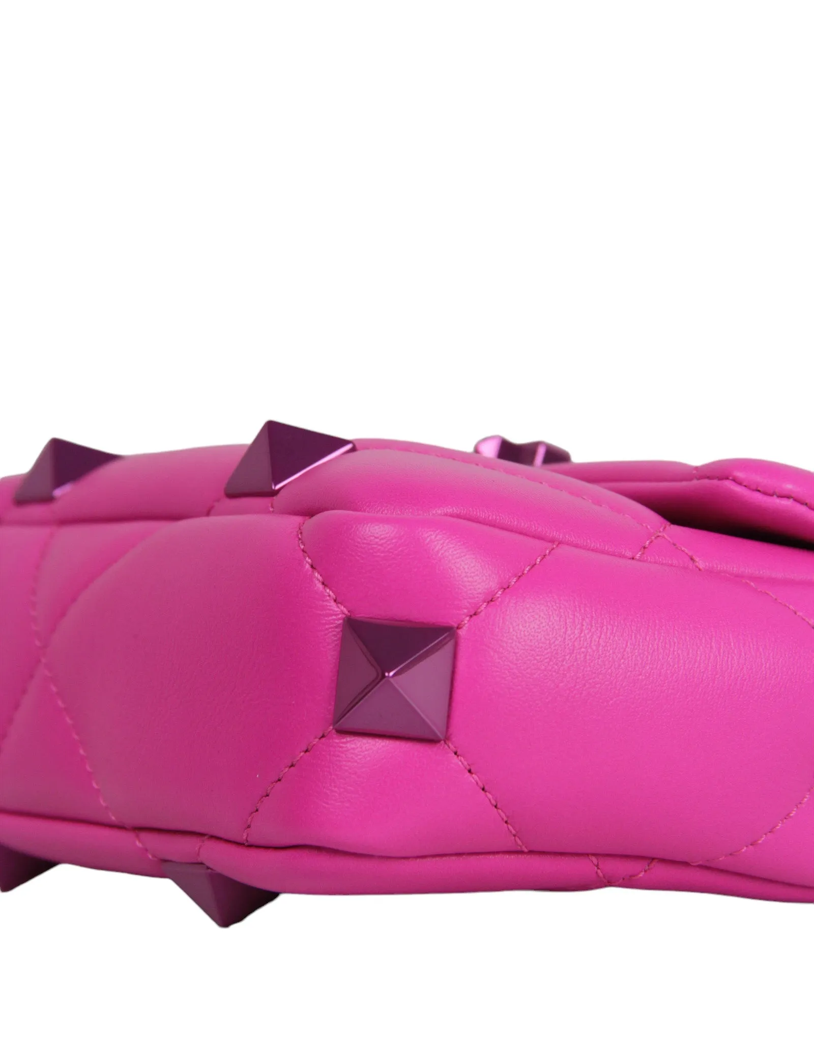 Valentino NEW Pink on Pink Leather Small Roman Studded Flap Bag
