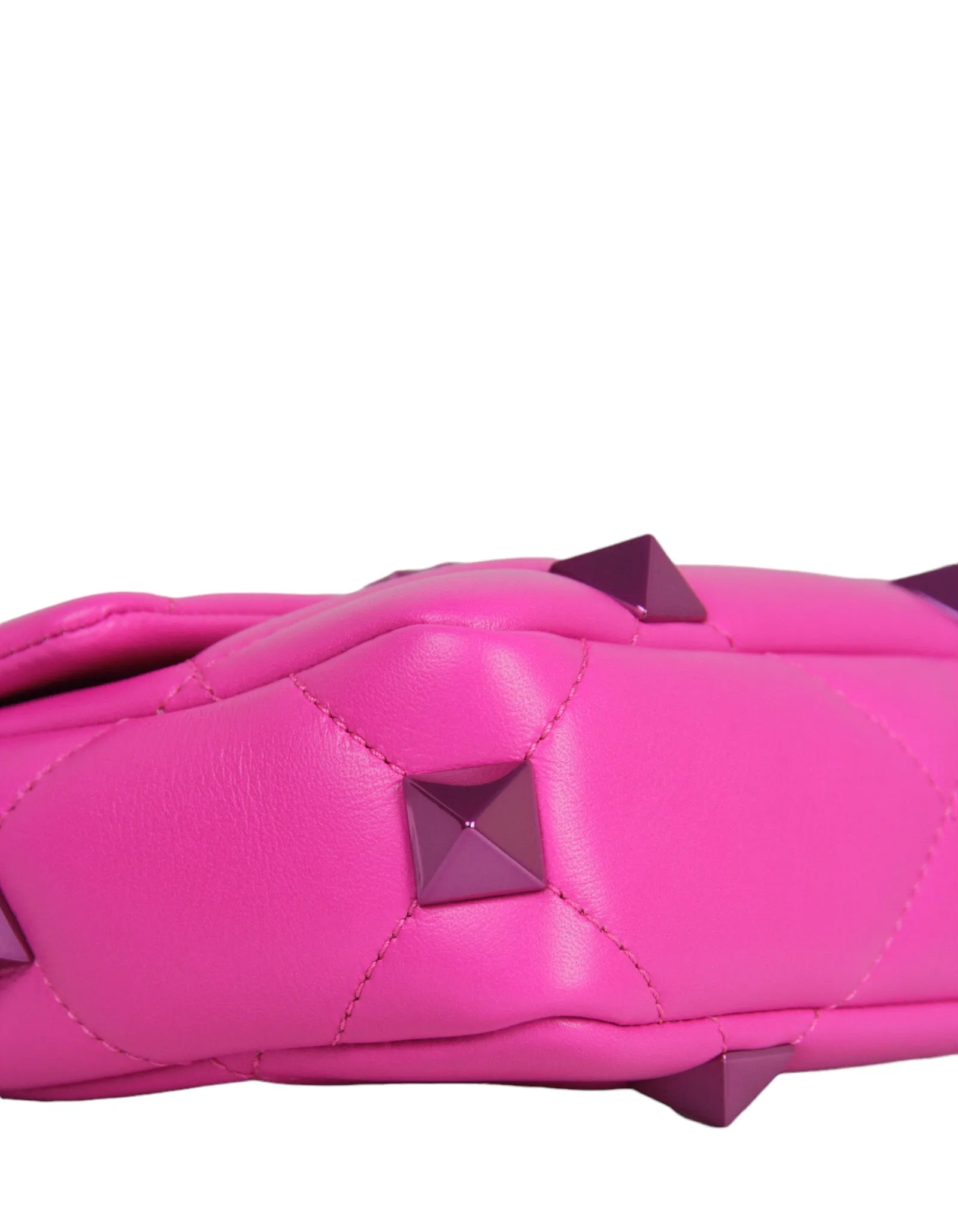 Valentino NEW Pink on Pink Leather Small Roman Studded Flap Bag