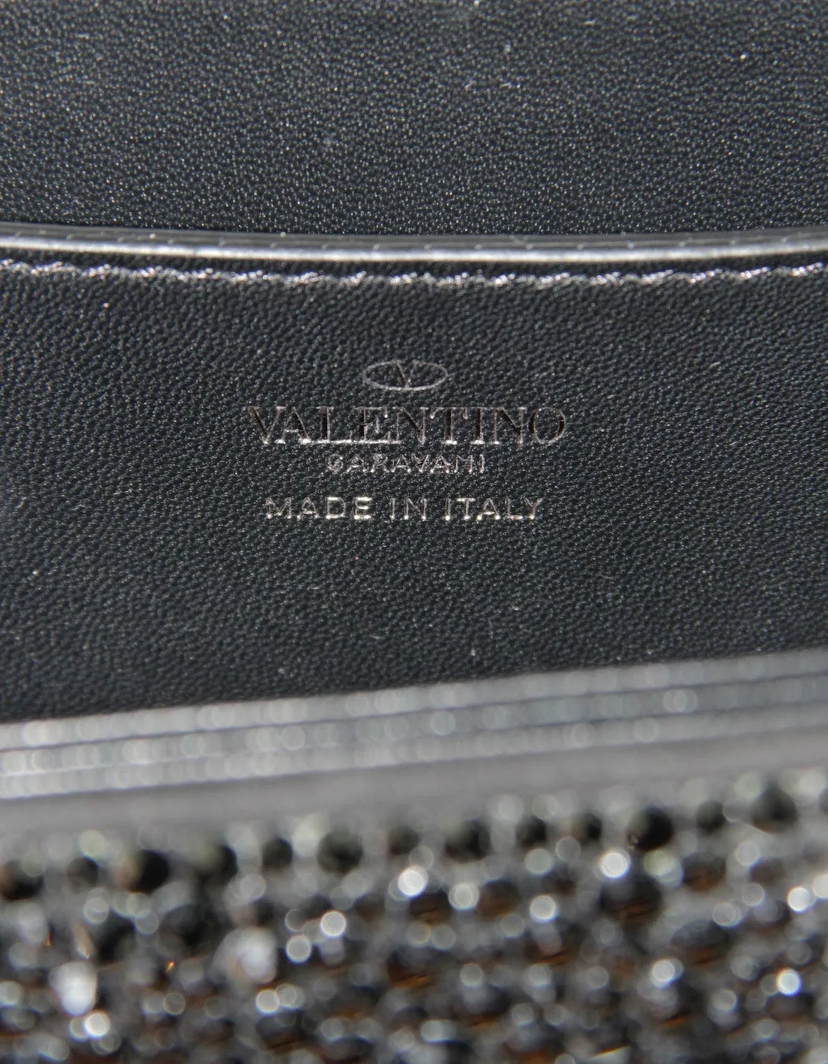 Valentino NWT Black One Stud Crystal-Embellished Bag