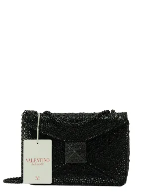Valentino NWT Black One Stud Crystal-Embellished Bag