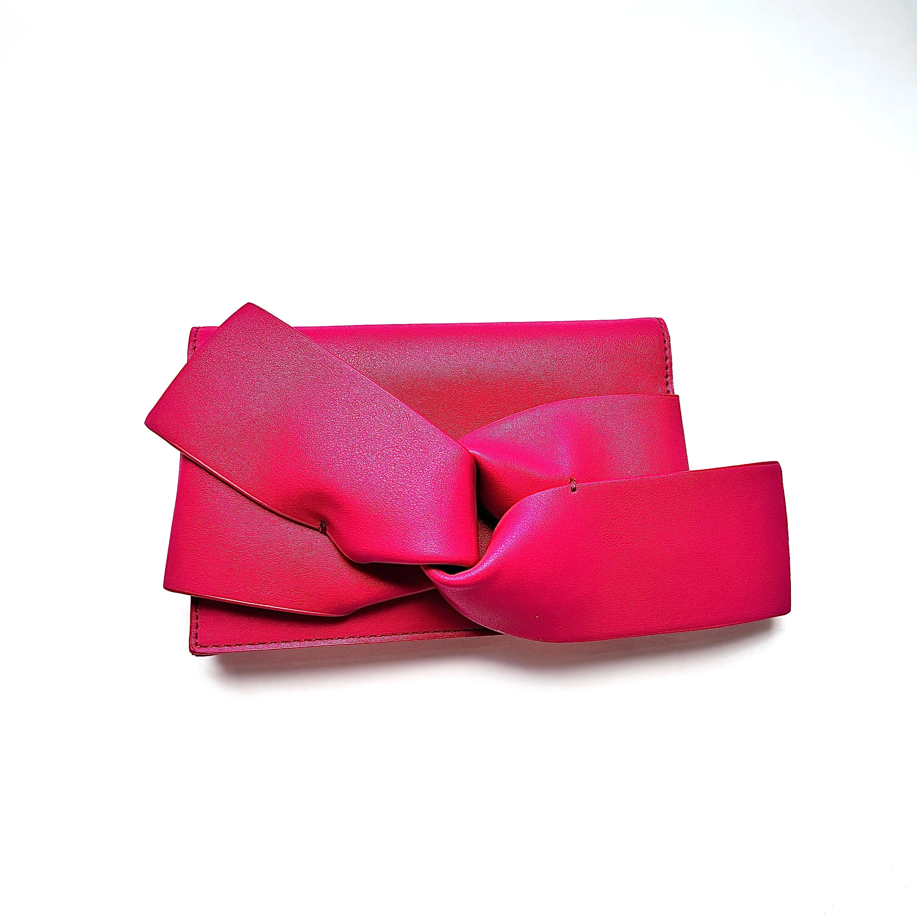 Vegan Leather Bow Clutch to Crossbody Bag