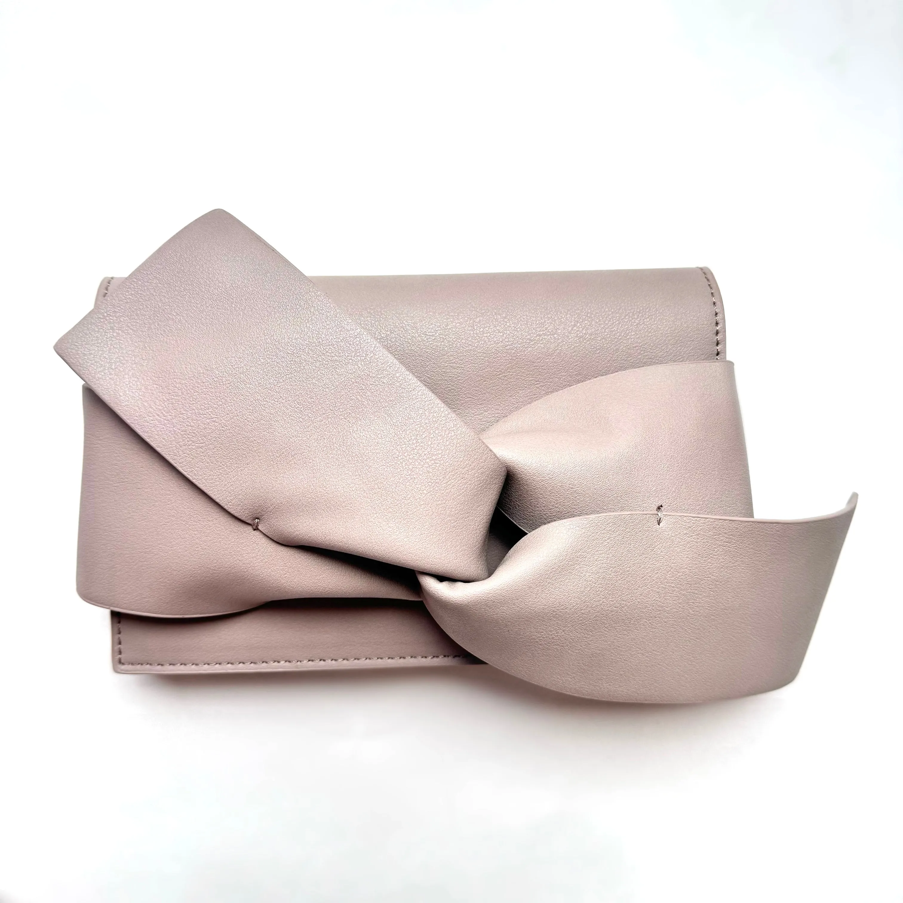 Vegan Leather Bow Clutch to Crossbody Bag