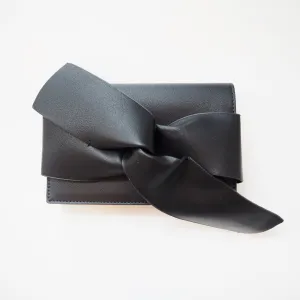 Vegan Leather Bow Clutch to Crossbody Bag