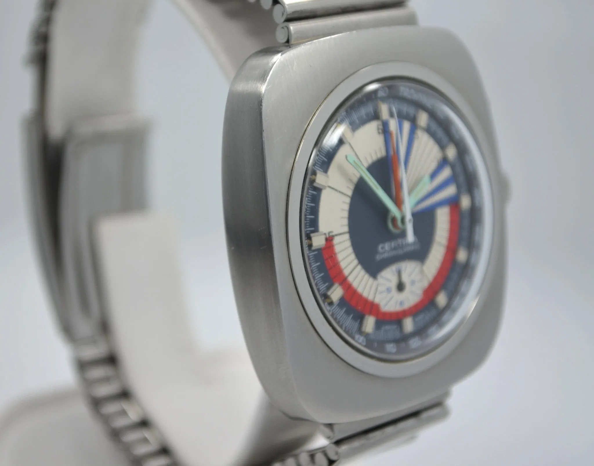 Vintage Certina Chronolympic Regatta Valjoux 728 Chronograph Steel Wristwatch