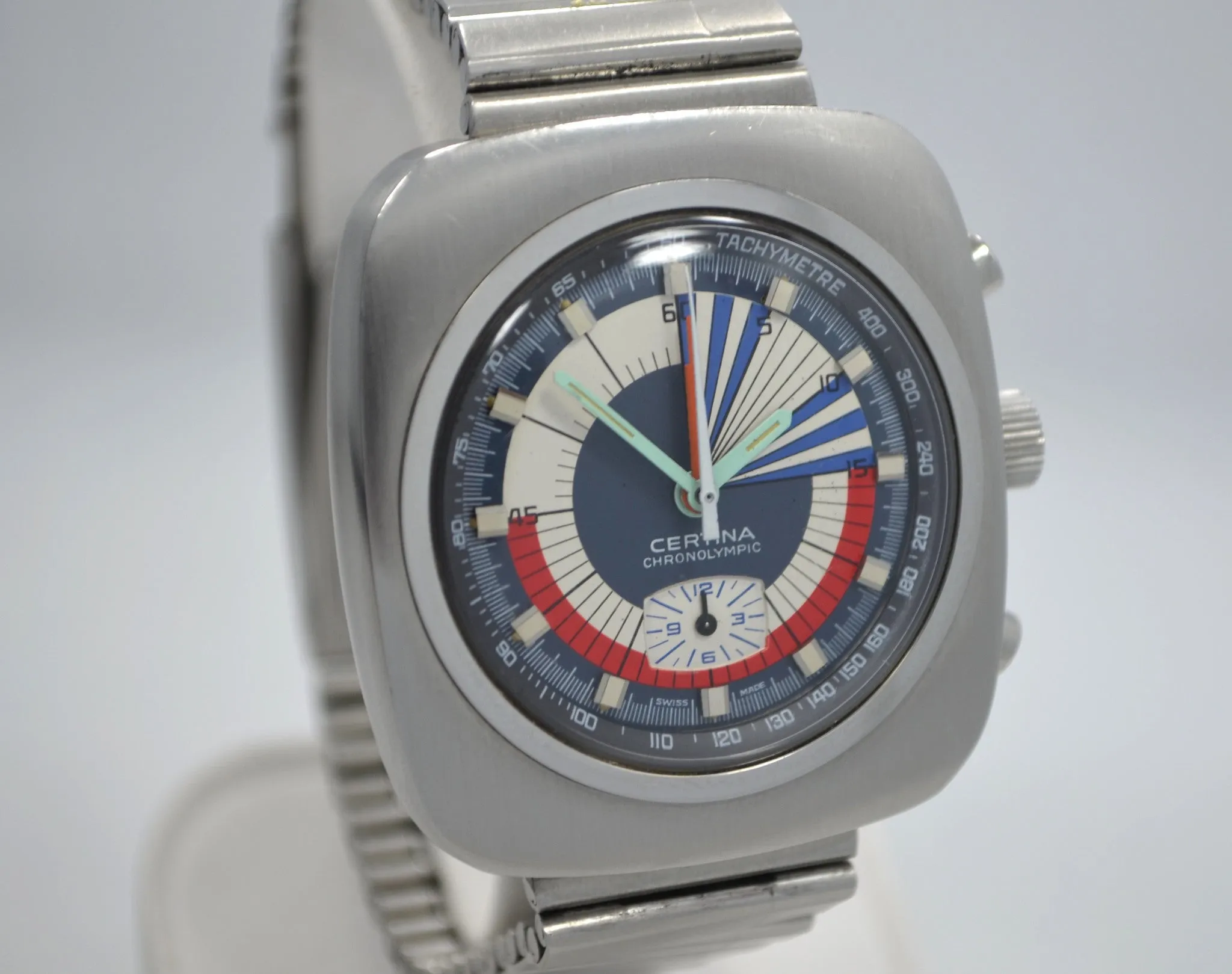 Vintage Certina Chronolympic Regatta Valjoux 728 Chronograph Steel Wristwatch