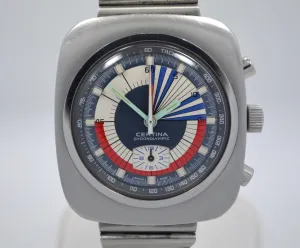 Vintage Certina Chronolympic Regatta Valjoux 728 Chronograph Steel Wristwatch