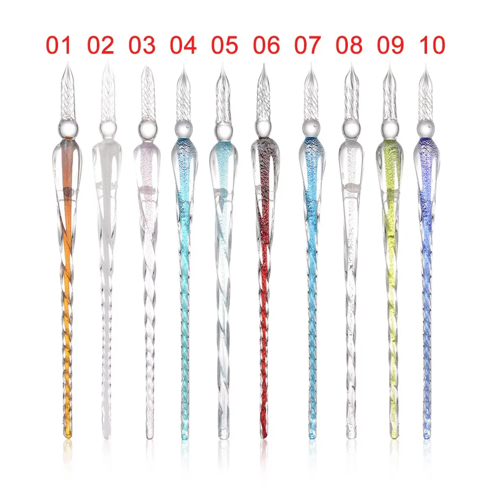Vintage Glass Dip Dipping Pen Holder
