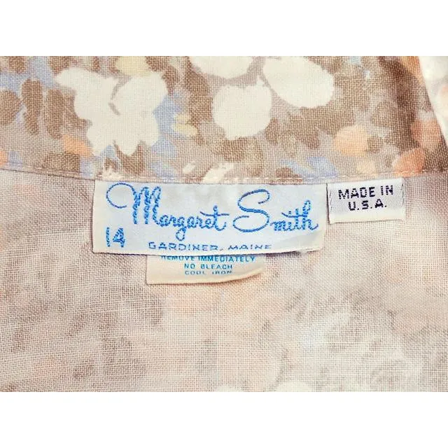 Vintage Shift Dress Margaret Smith  Pastels Print 1960s L