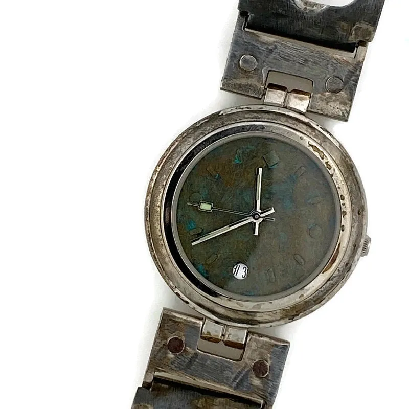 Watch with Date, Blue Dial