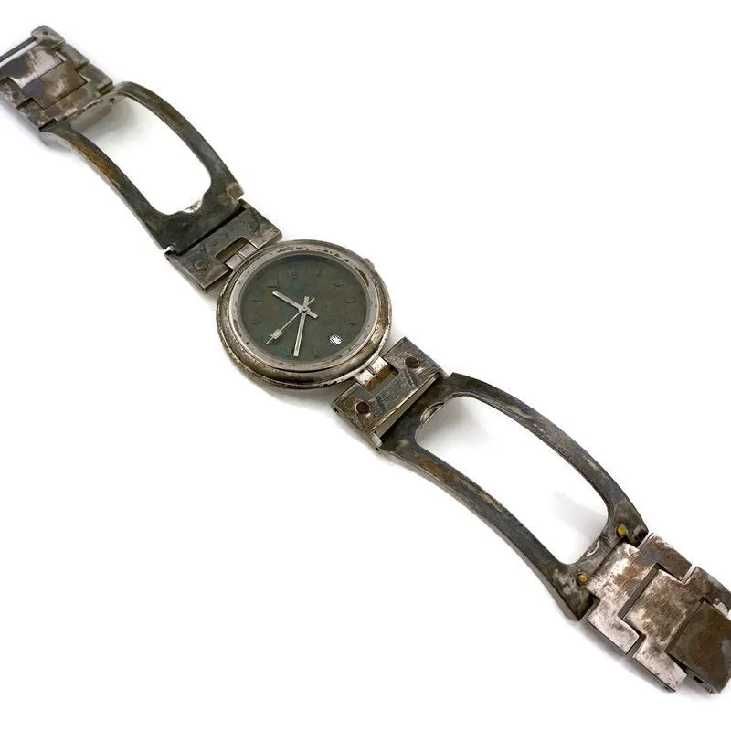 Watch with Date, Blue Dial