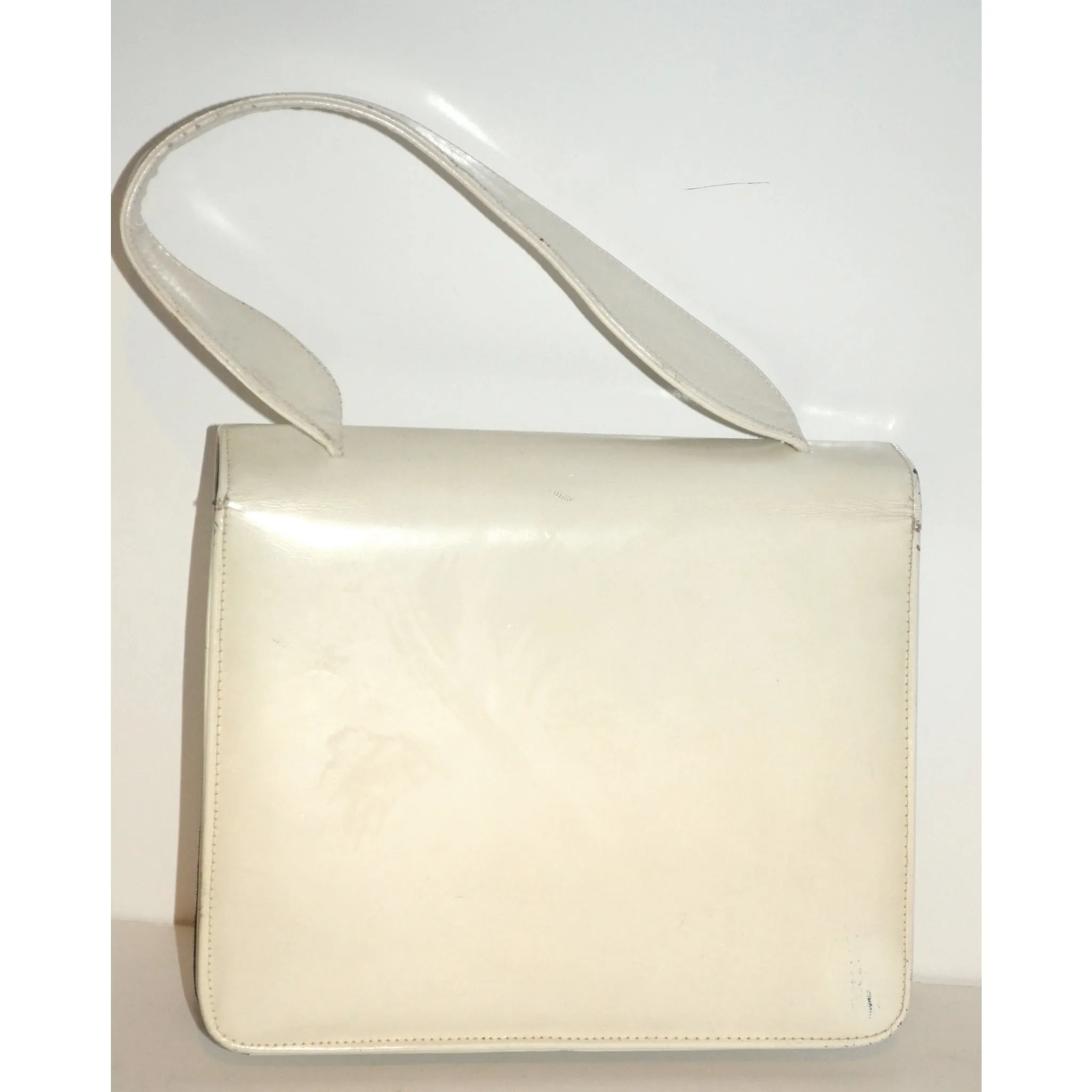 White & Black Leather Handbag By Nicholas Reich