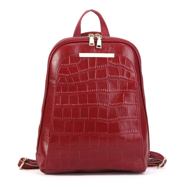 Women's Genuine Cow Leather Backpack In 5 Vibrant Colors..
