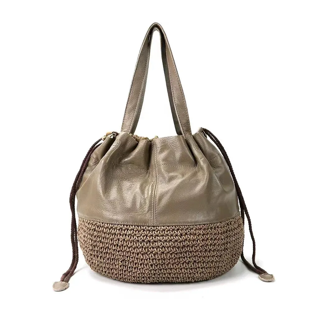 Woven  Leather Tote