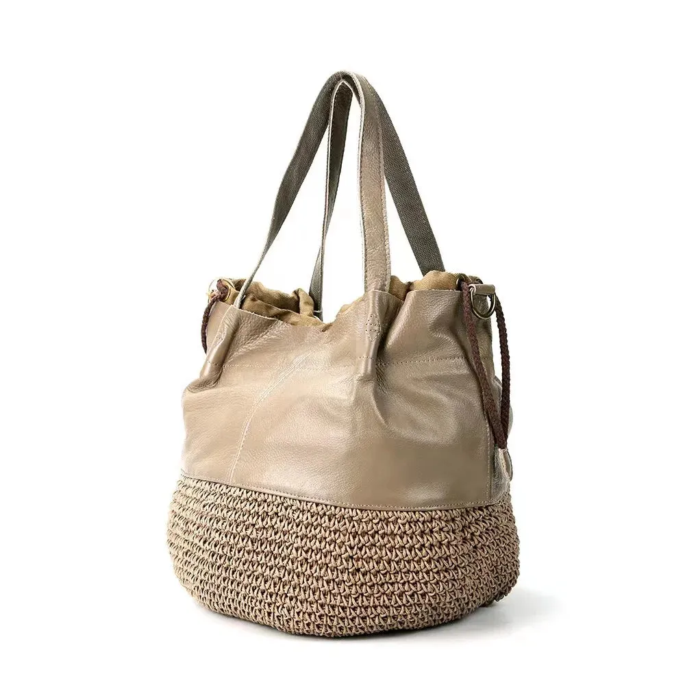 Woven  Leather Tote