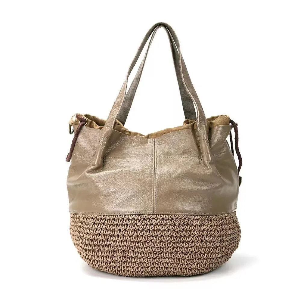 Woven  Leather Tote