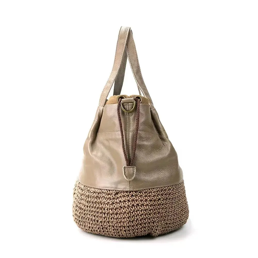 Woven  Leather Tote
