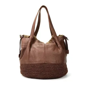 Woven  Leather Tote