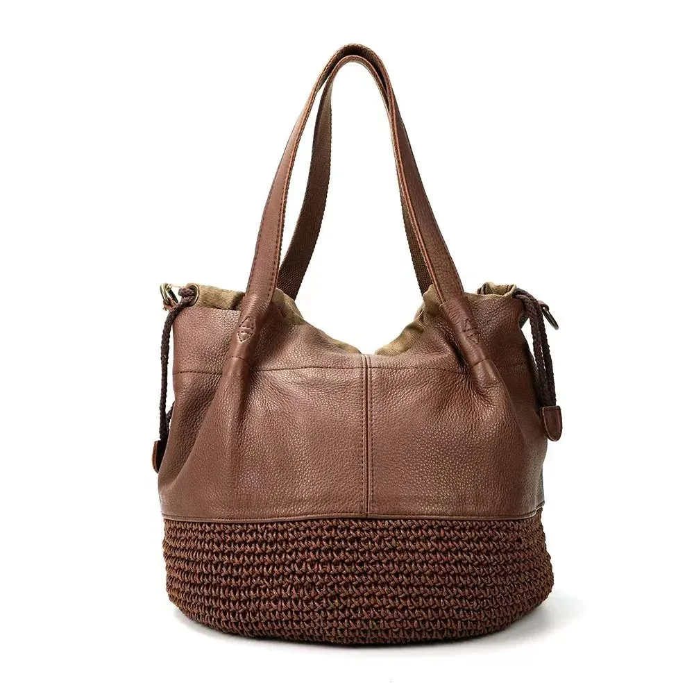 Woven  Leather Tote
